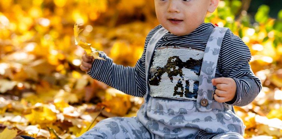 Kind im Herbstlaub